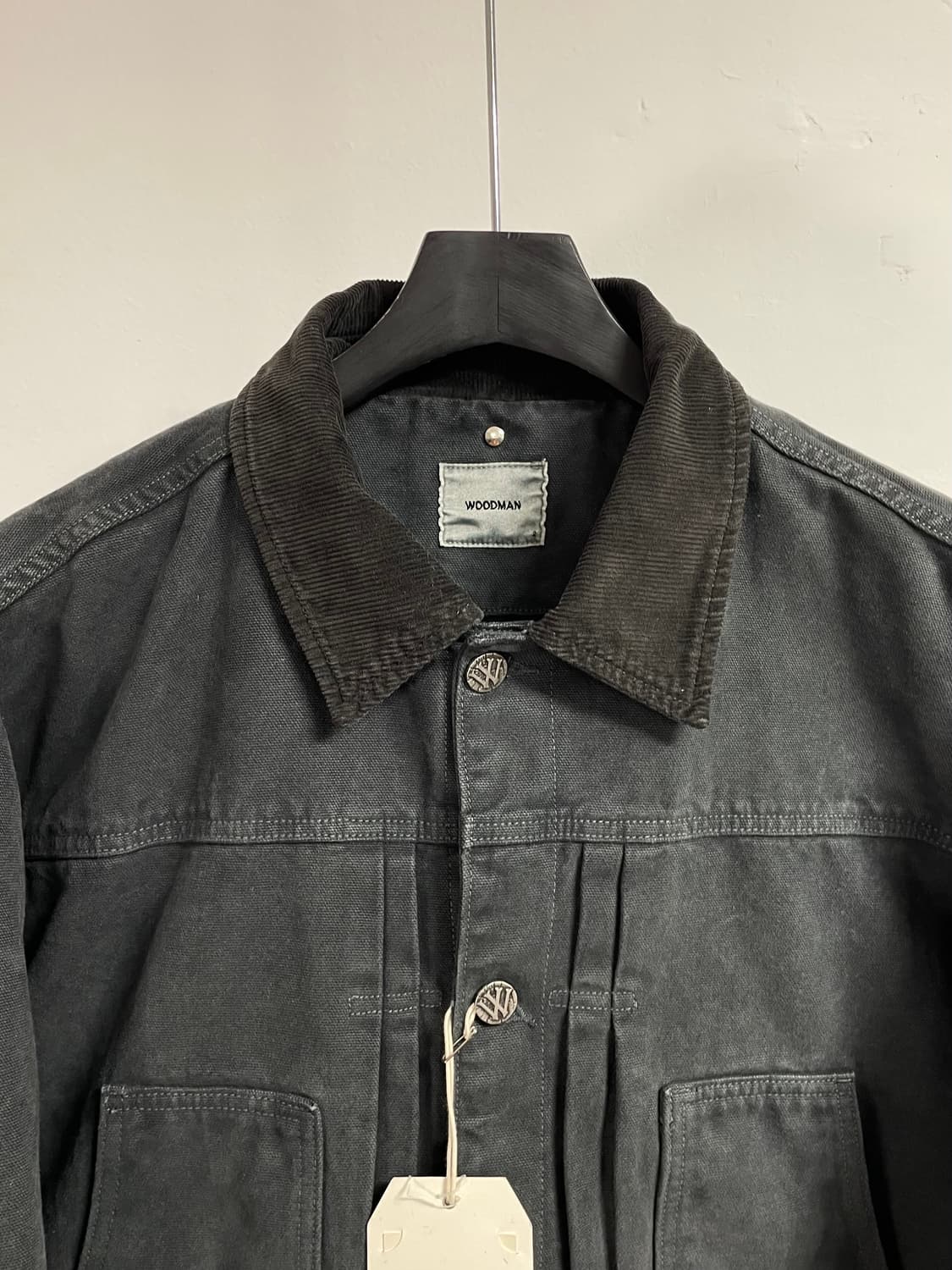 (새상품) 우드먼 피그먼트 워싱 누빔 트러커자켓 (on.344 )  -  상품이미지2