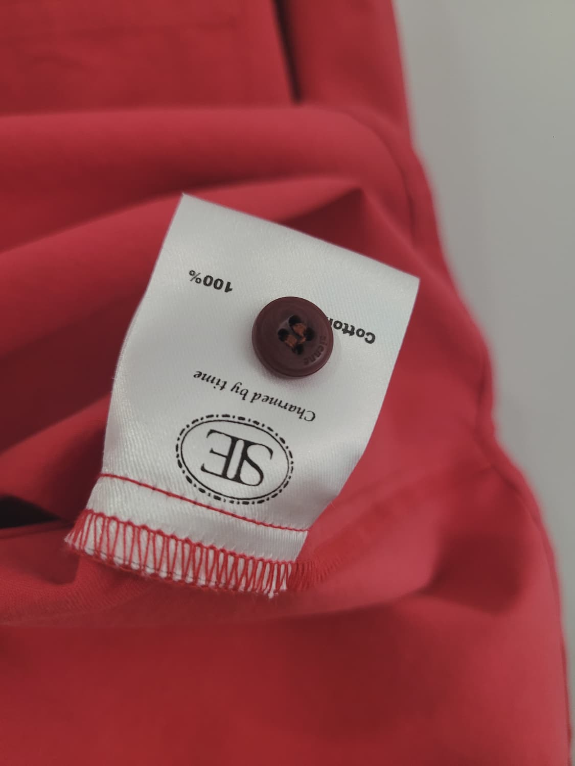 시엔느(SIENNE) 포플린 로고 셔츠 빈티지 레드 55~77 상품이미지7