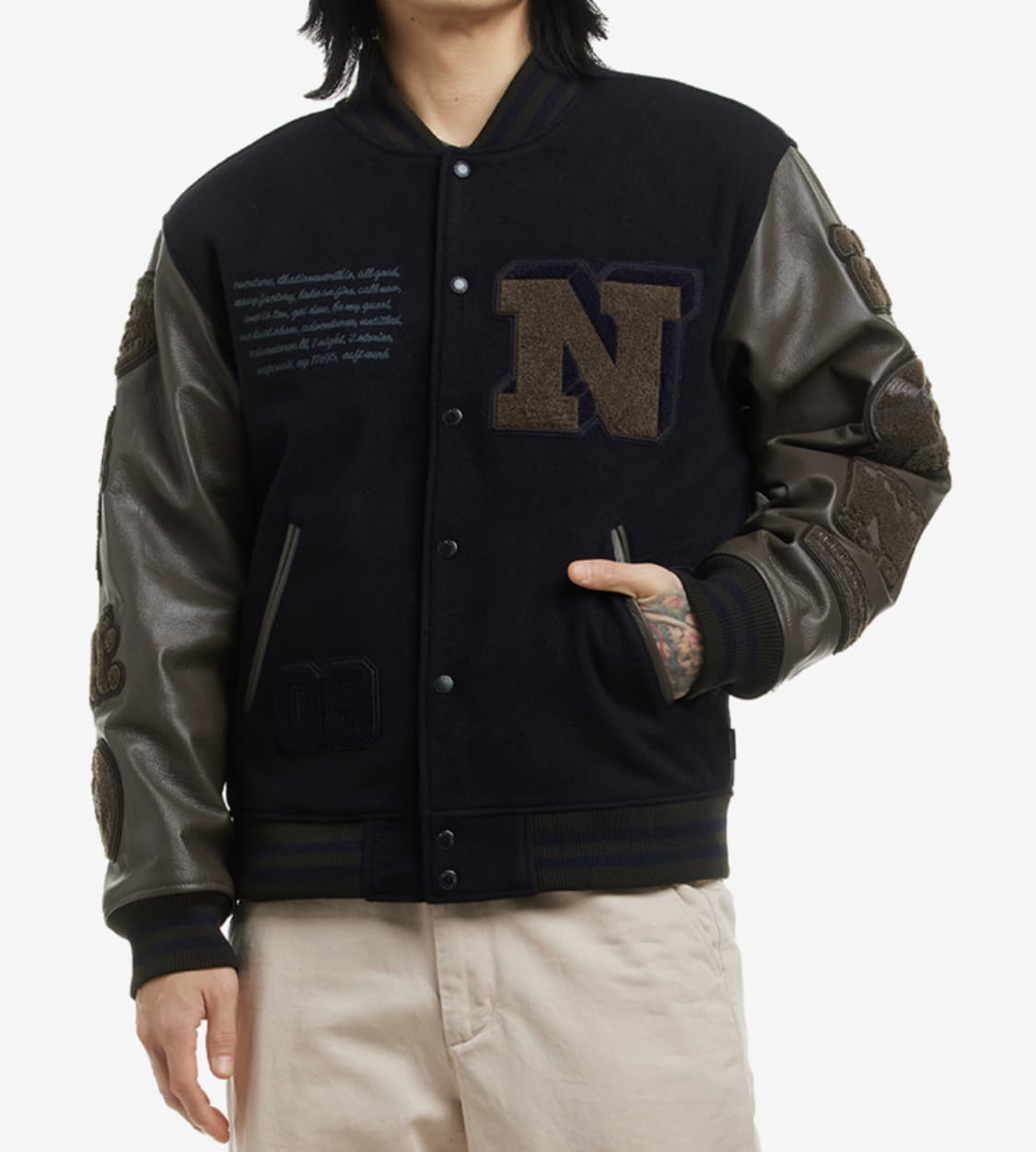 디스이즈네버댓 레코즈 바시티 자켓 네이비 L 상품이미지4