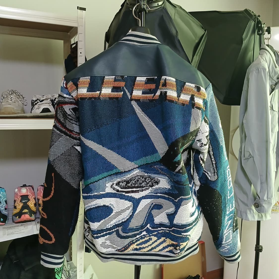 유니크한 오레오 과자 니트 시보리 우븐 오버핏 집업 자켓 상품이미지4