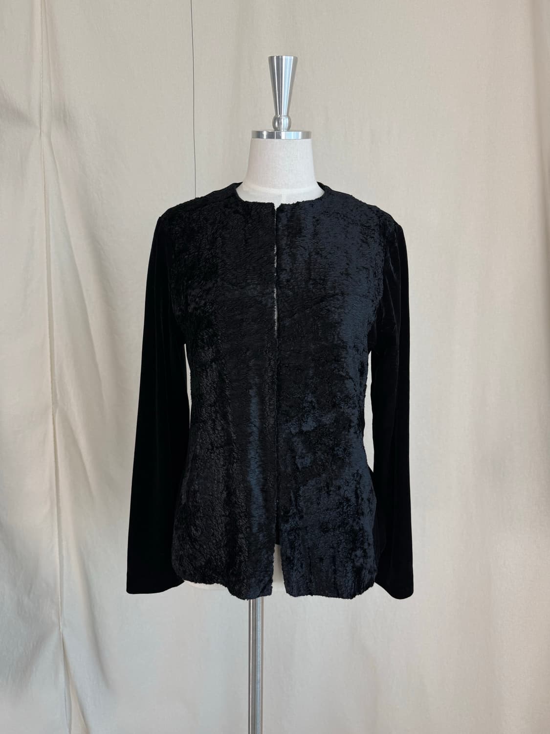 Hiroko Bis 벨벳 퍼 텍스처드 가디건 상품이미지7