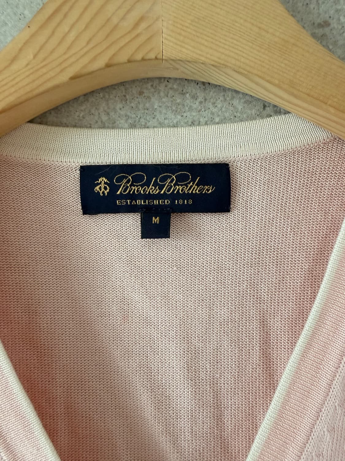 브룩스브라더 실크 핑크 브이넥 가디건 상품이미지3