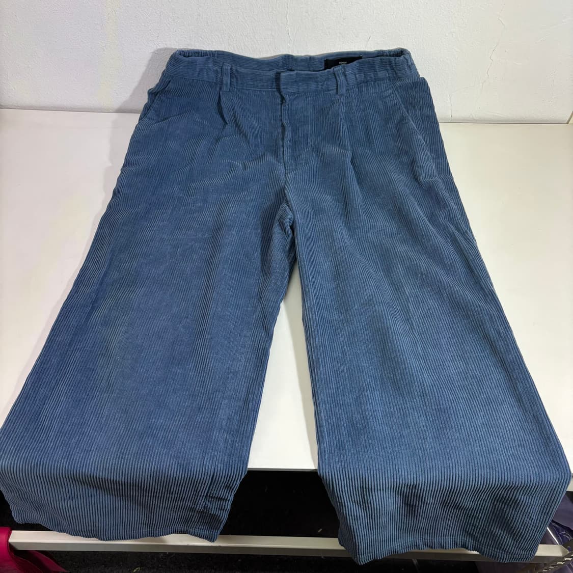 M-L 식코스 파스텔블루 테이퍼드핏 와이드핏 코듀로이팬츠 상품이미지2