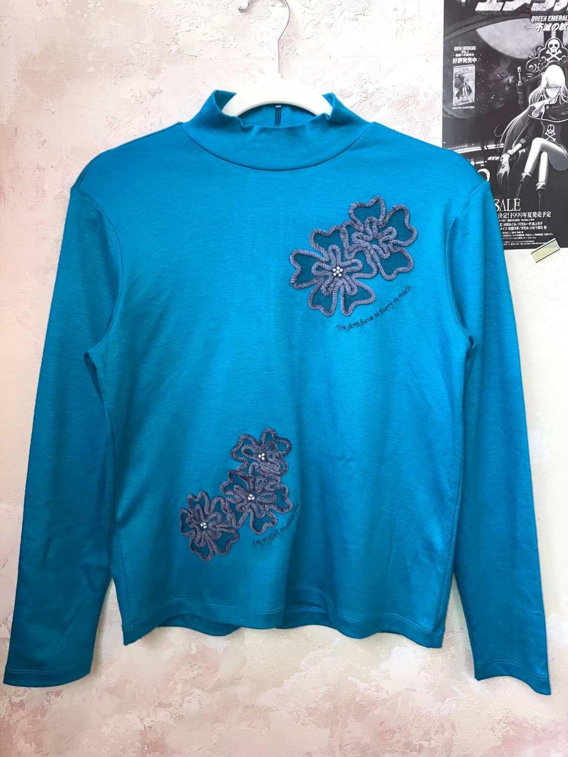 jpn 플라워 아쿠아 폴라 티셔츠 상품이미지2