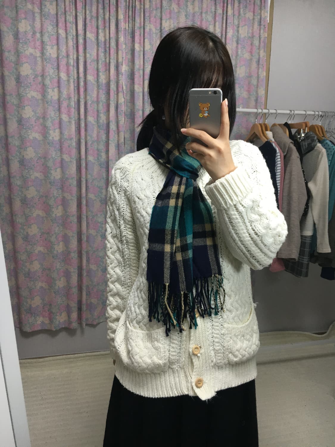 블루 체크 머플러 상품이미지8