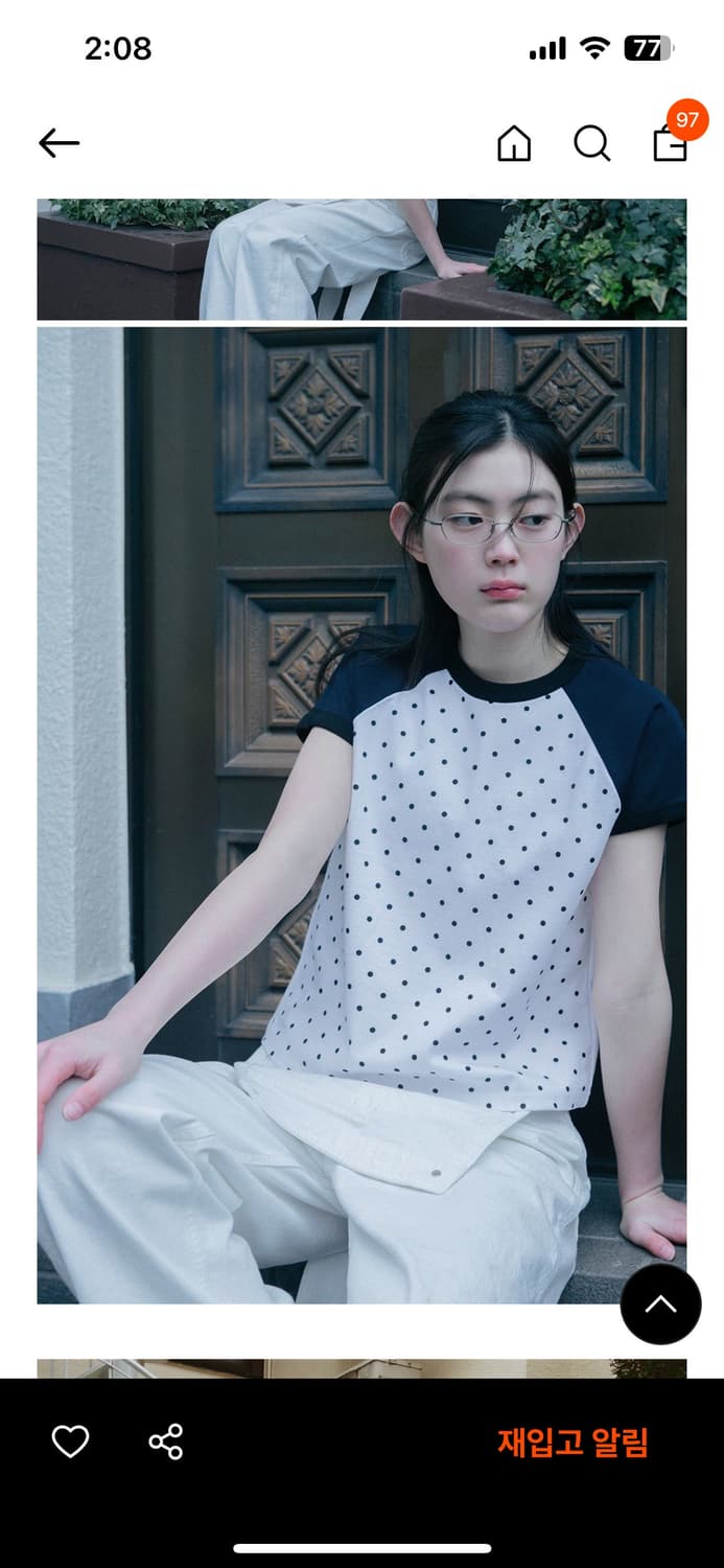오헤시오 dot raglan T-shirt (white) 상품이미지1