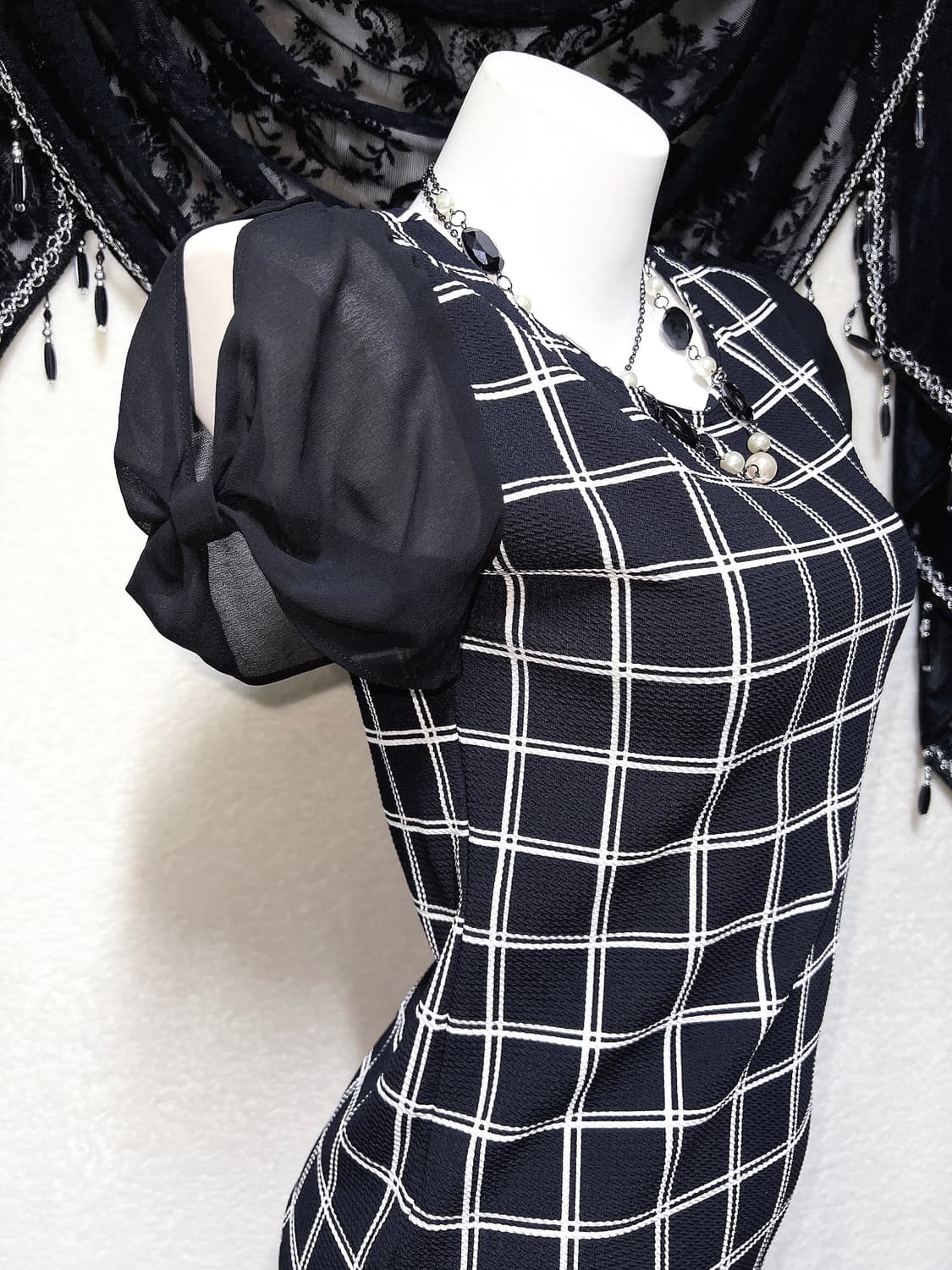 세실맥비 로맨틱갸루 백리본 숄더트임 로걀탑 오네 히메 러블리 핀터 반팔 상품이미지2