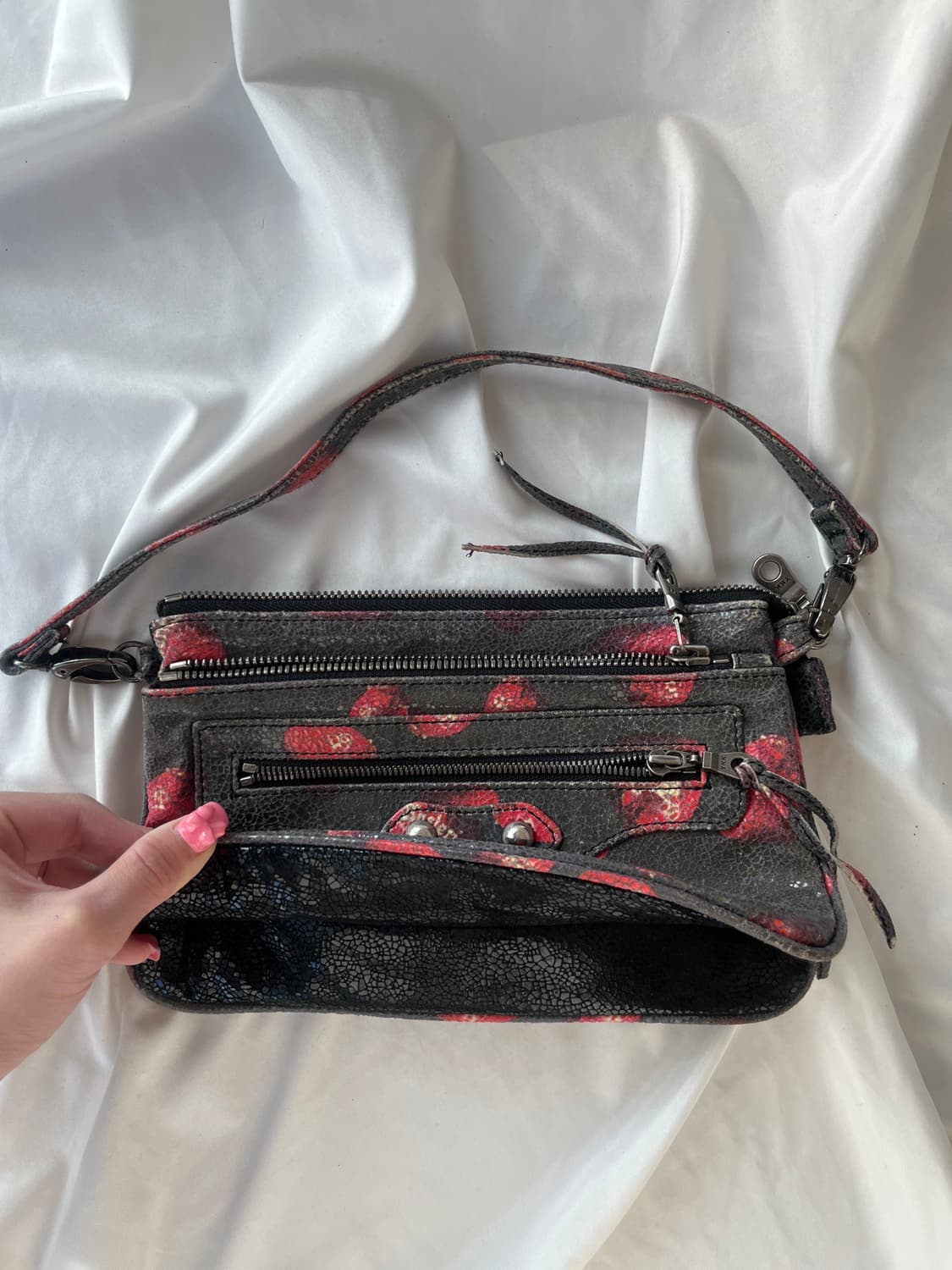 히스테릭 글래머 스컬베리 해골 딸기 가죽 레더 숄더 백 상품이미지9