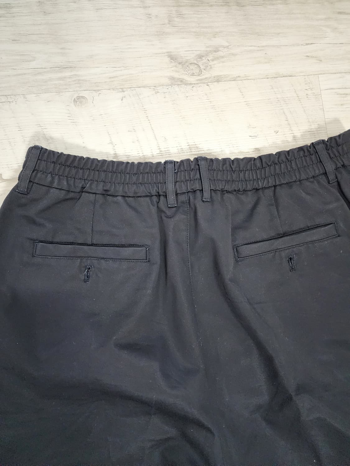 MERGO 메르고 원턱 치노 팬츠. XL(33~34) 블랙 와이드 면바지 상품이미지8