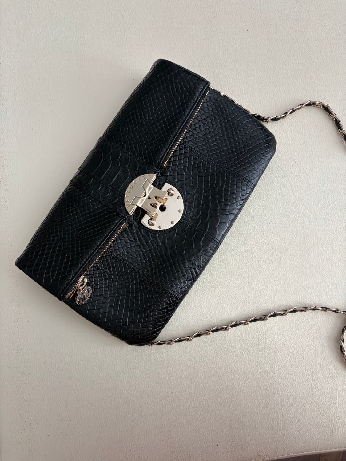 메트로시티 가방 블랙 뱀피 가죽 숄더백 상품이미지3