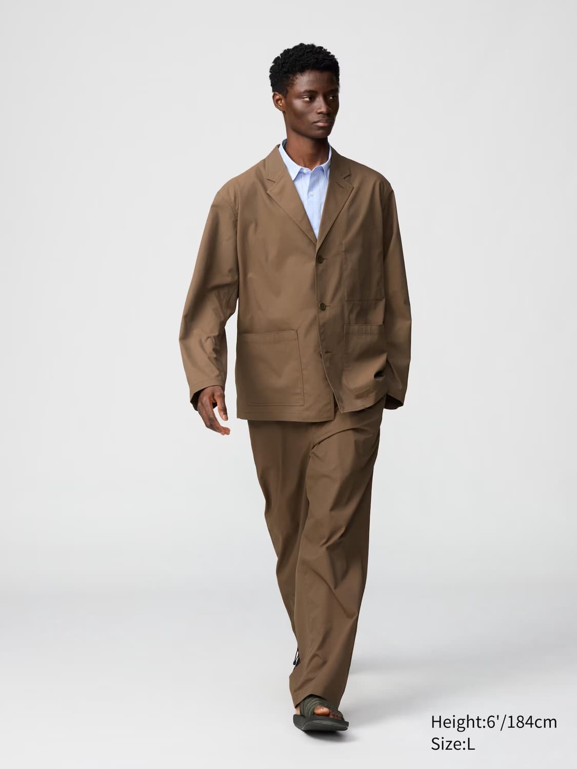 [XL,L] 유니클로C 25ss 워크자켓&팬츠 셋업 34brown 상품이미지10