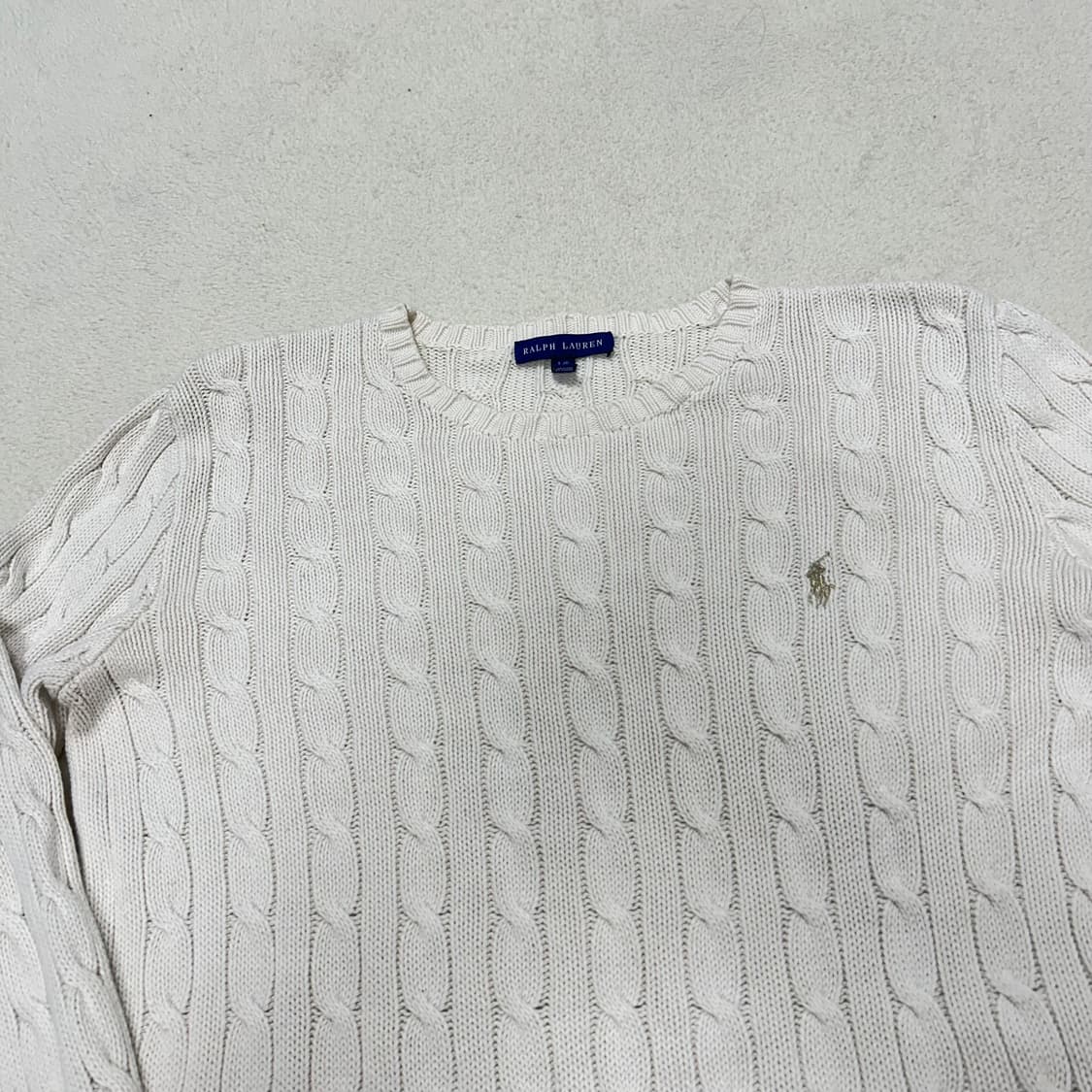 Polo Ralph Lauren white cable-knit 상품이미지5