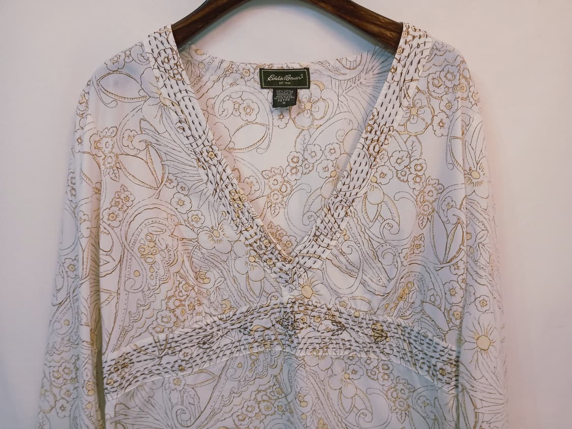 American vintage 에디바우어 페이즐리  스티치 면 블라우스 상품이미지1