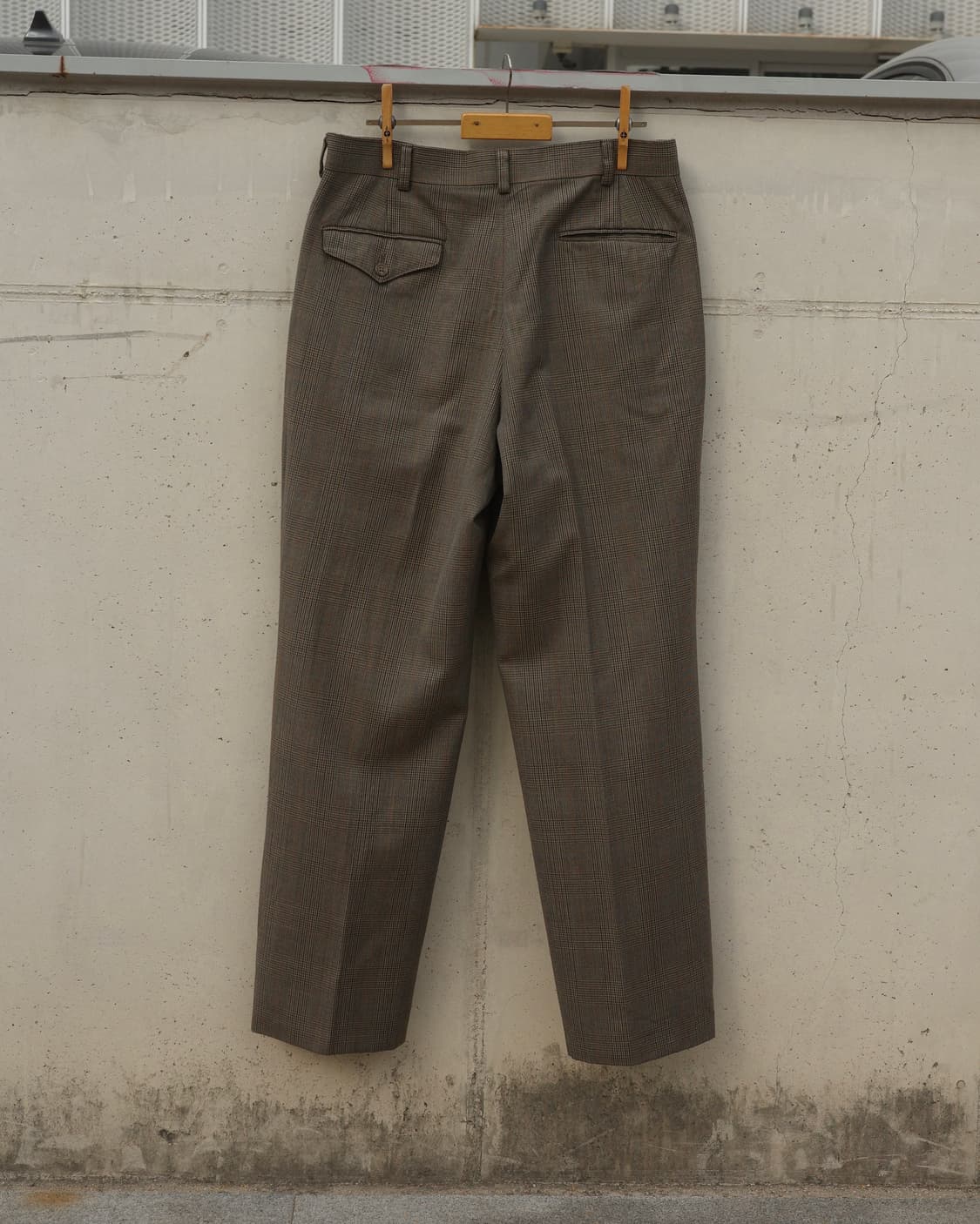 90s J press 올드 타입 포워드 핀턱 체크 슬랙스 상품이미지5