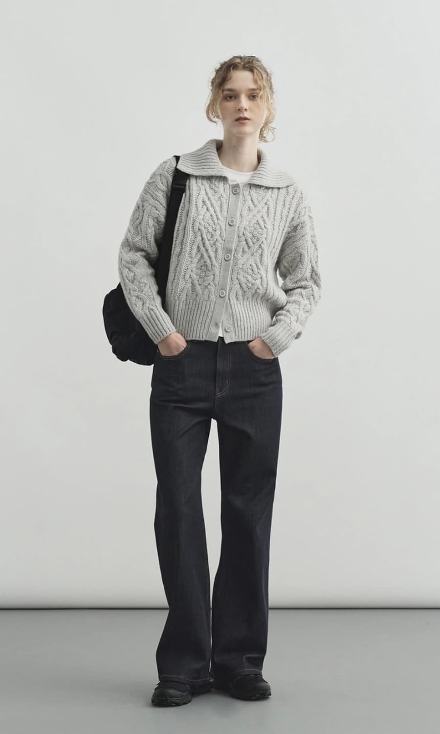 몽돌 카라 가디건 (라이트 그레이) 상품이미지6