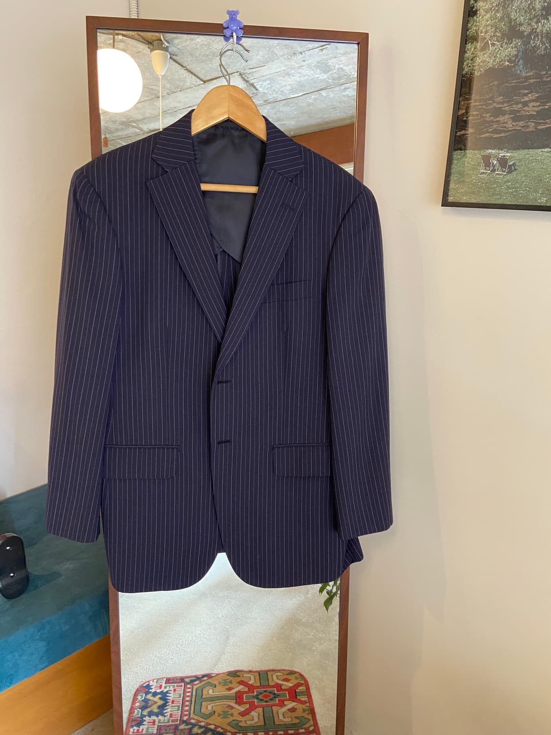 네이비 스트라이프 정장 블레이저 상품이미지2