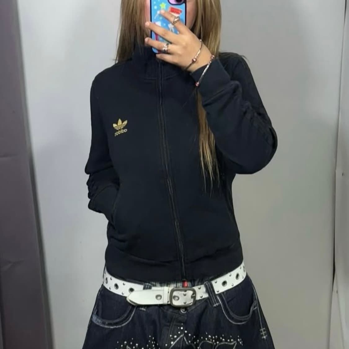 아디다스 스터드 네이비 면 져지 집업 (금장/골드 스터드) 상품이미지3