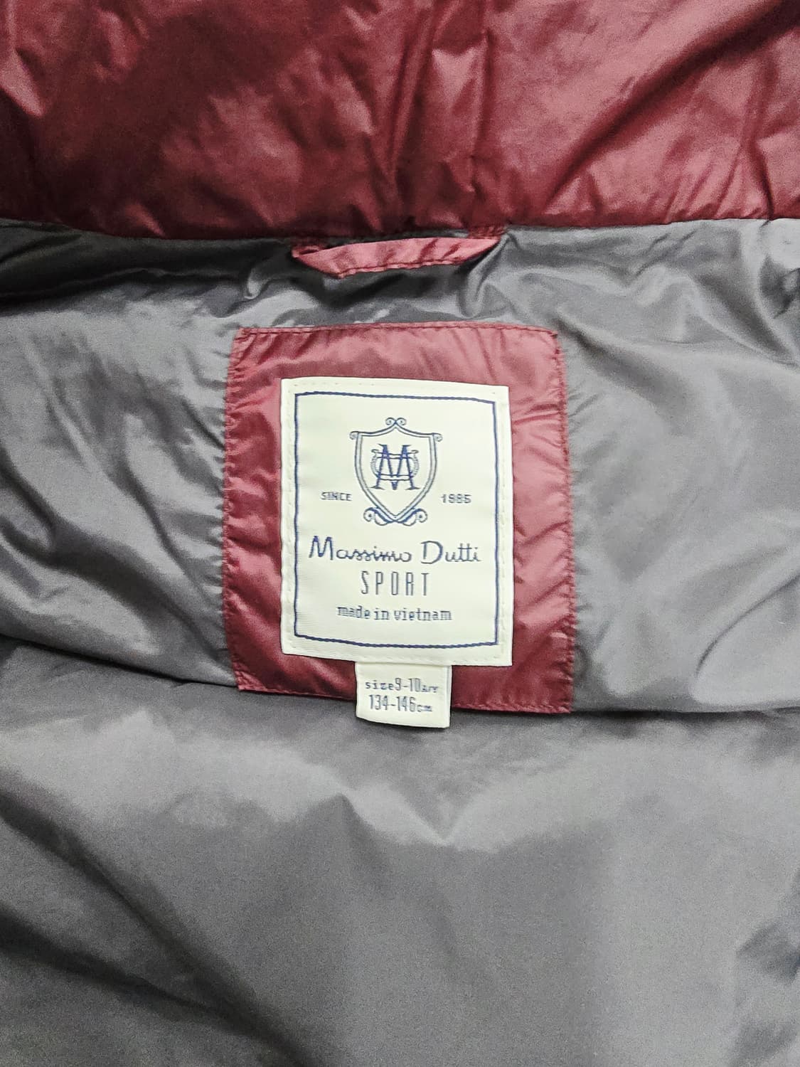 마시모두띠키즈  후드 다운패딩 조끼 버건디 상품이미지7