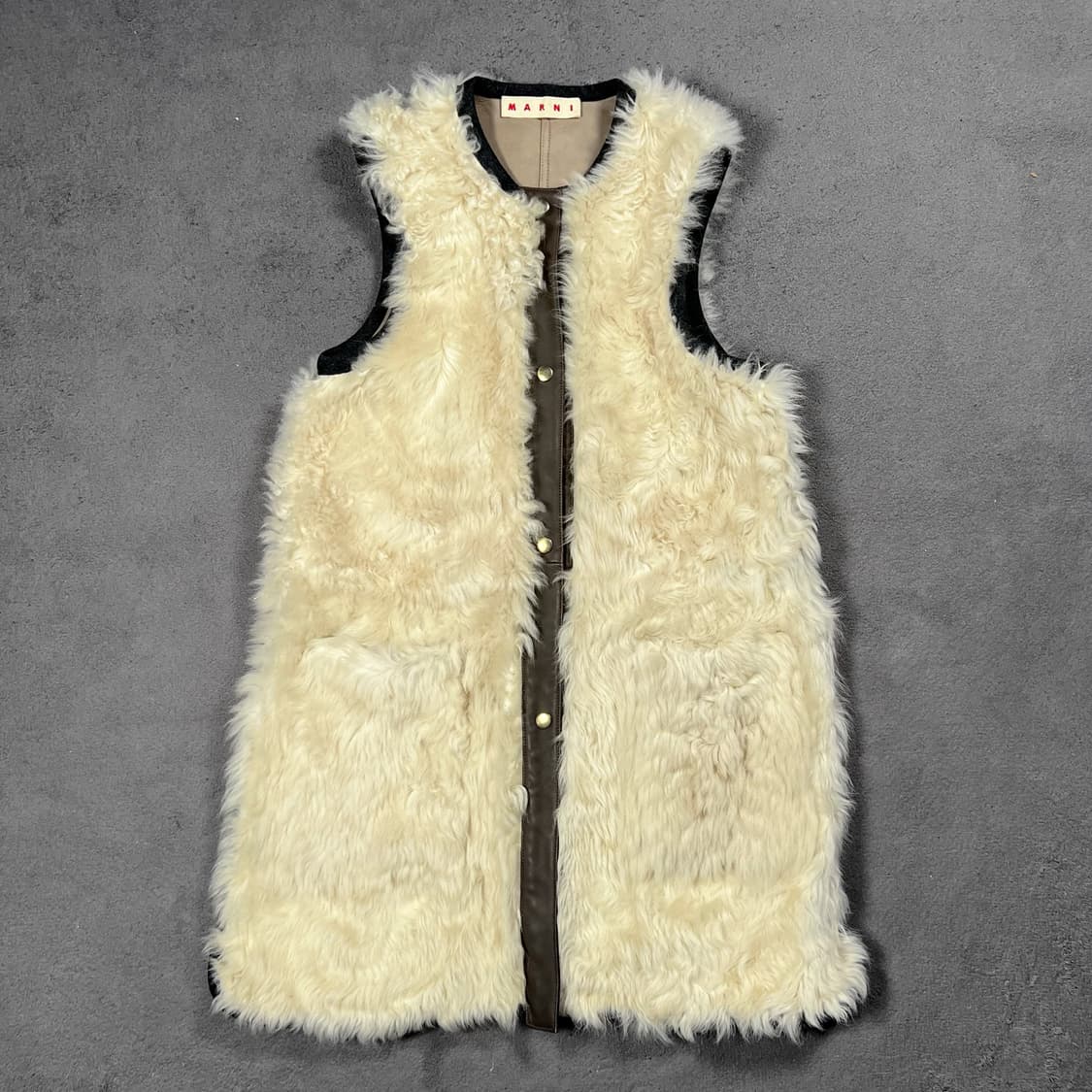 MARNI 마르니 양털 시어링 베스트 롱 무스탕 자켓 상품이미지1
