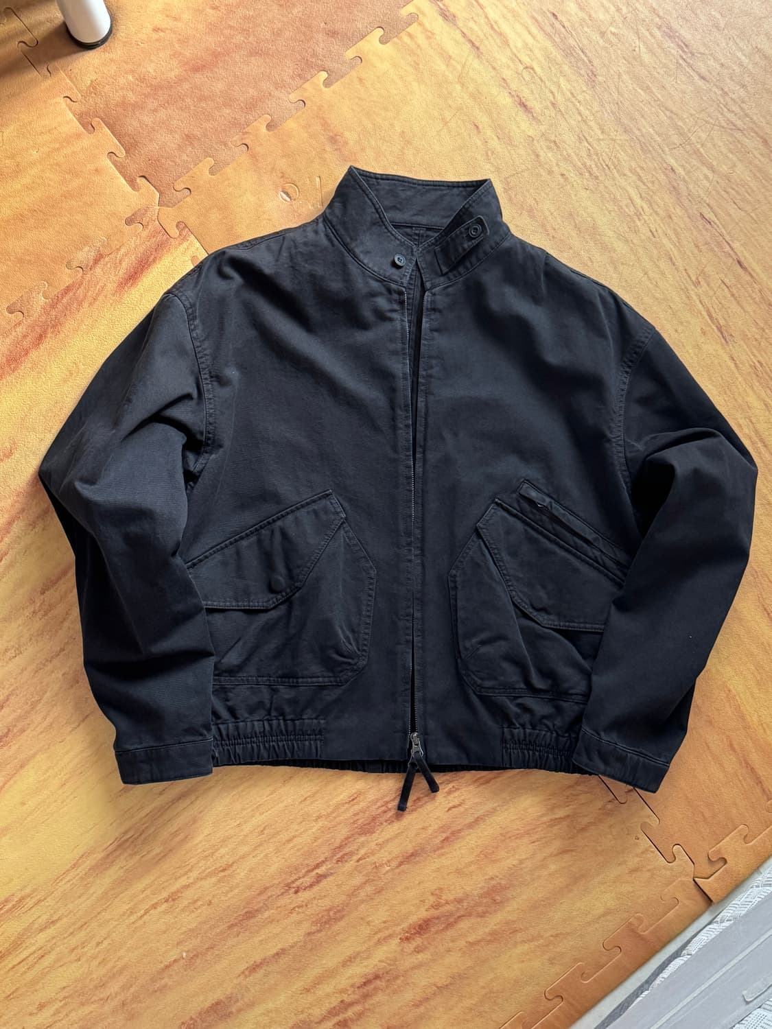 쿠어 카치온 워시드 트리밍 카라 점퍼 (워시드블랙) 상품이미지1