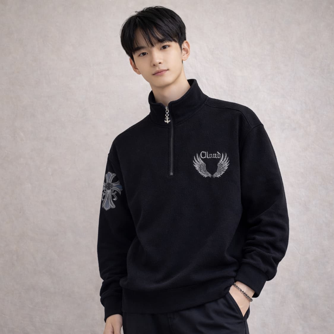 CLOUD72 Y2K 스트릿 하프집업 맨투맨 상품이미지2