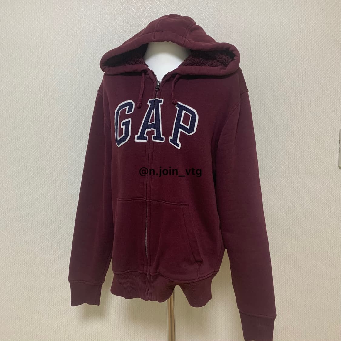 갭 버건디 양털 후드집업 상품이미지2