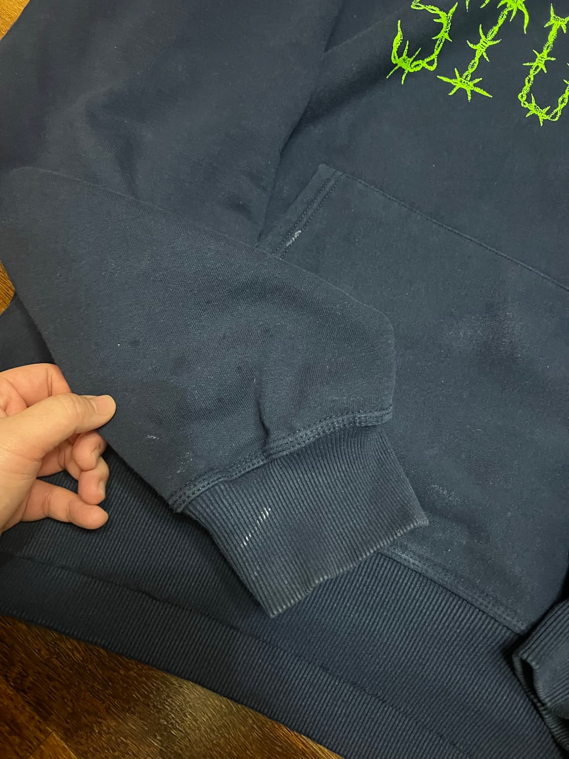 스투시 바브 후드 네이비 상품이미지3