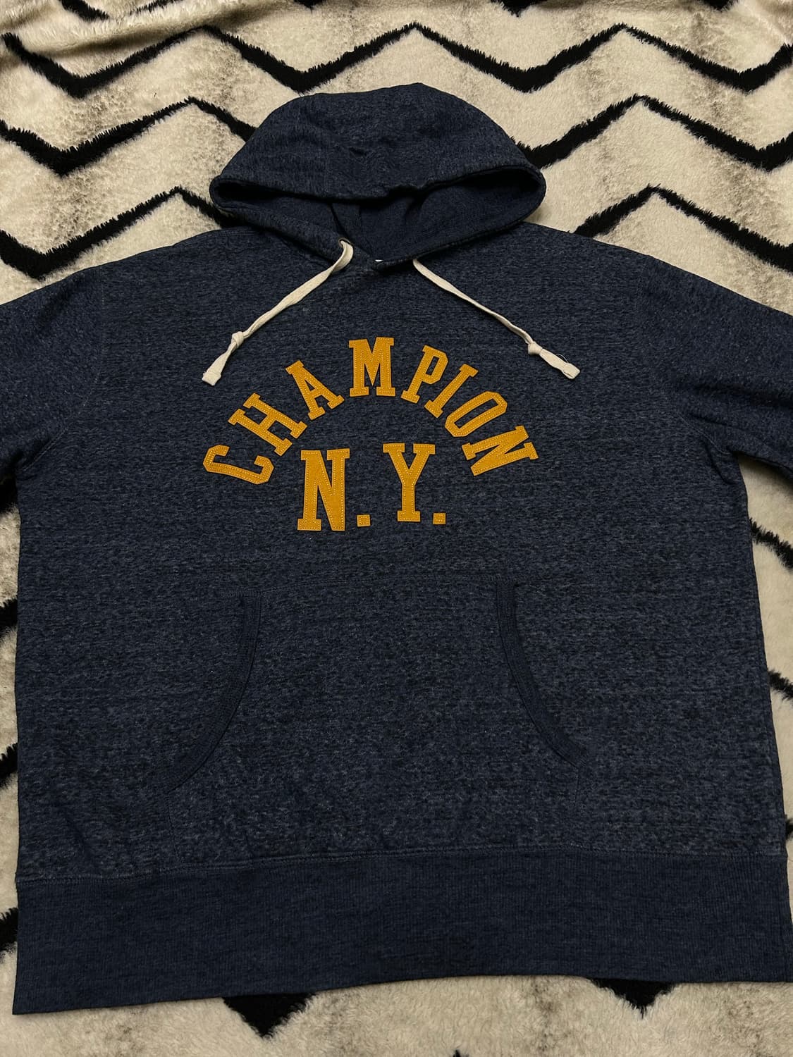 [XL]챔피온 어센틱 스펠아웃 후드/네이비블루/기모 상품이미지3