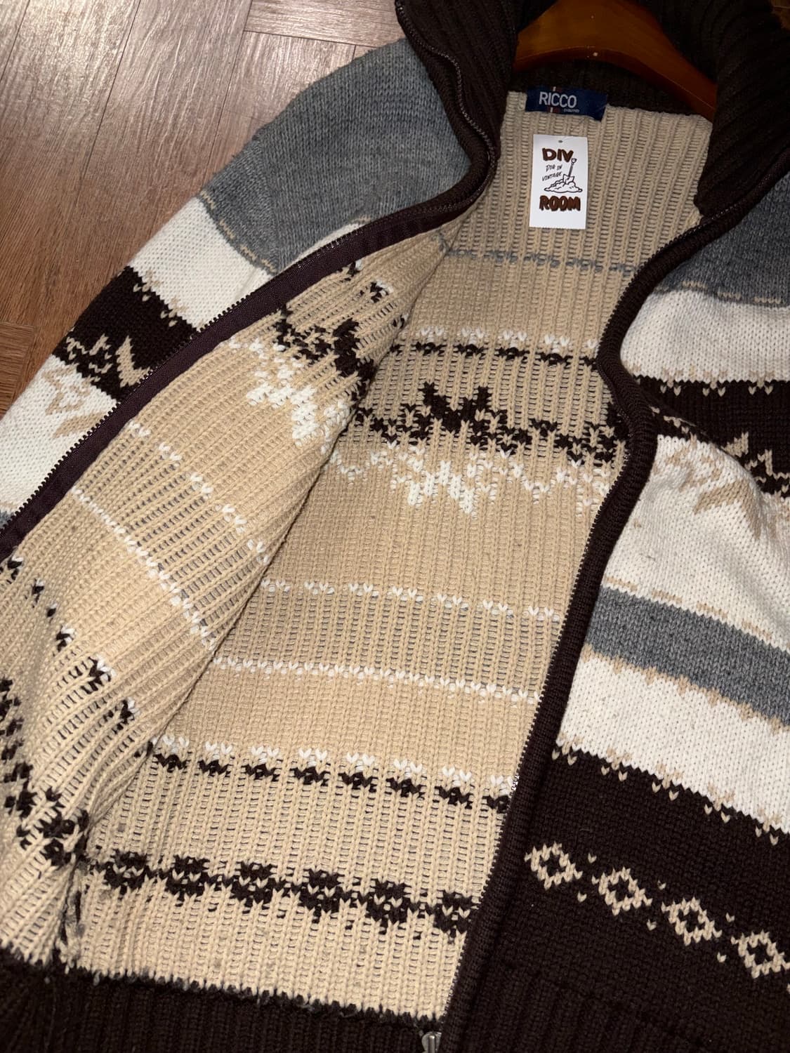 빈티지 노르딕 니트 집업 상품이미지5