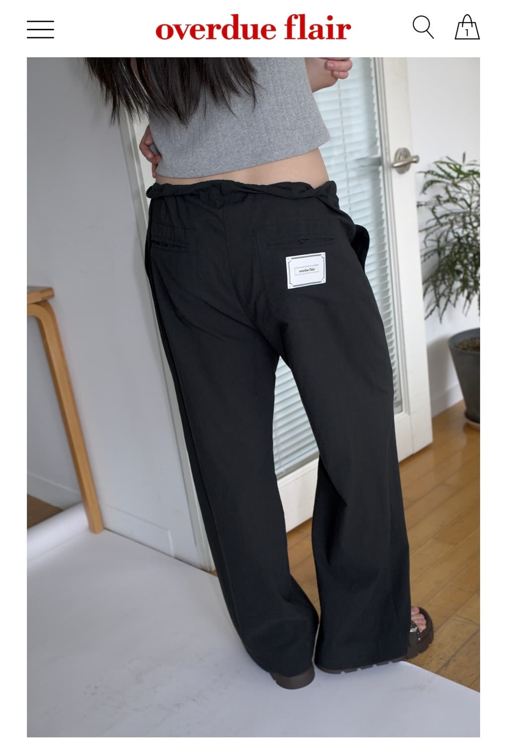오버듀플레어 COTTON SHEER PANTS_BLACK 상품이미지4