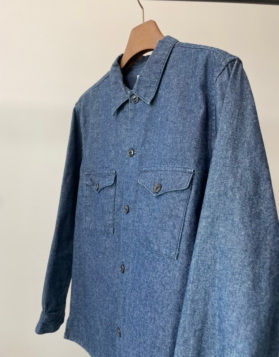 (XL) Niche 니치 투포켓 인디고 데님 셔츠 상품이미지2