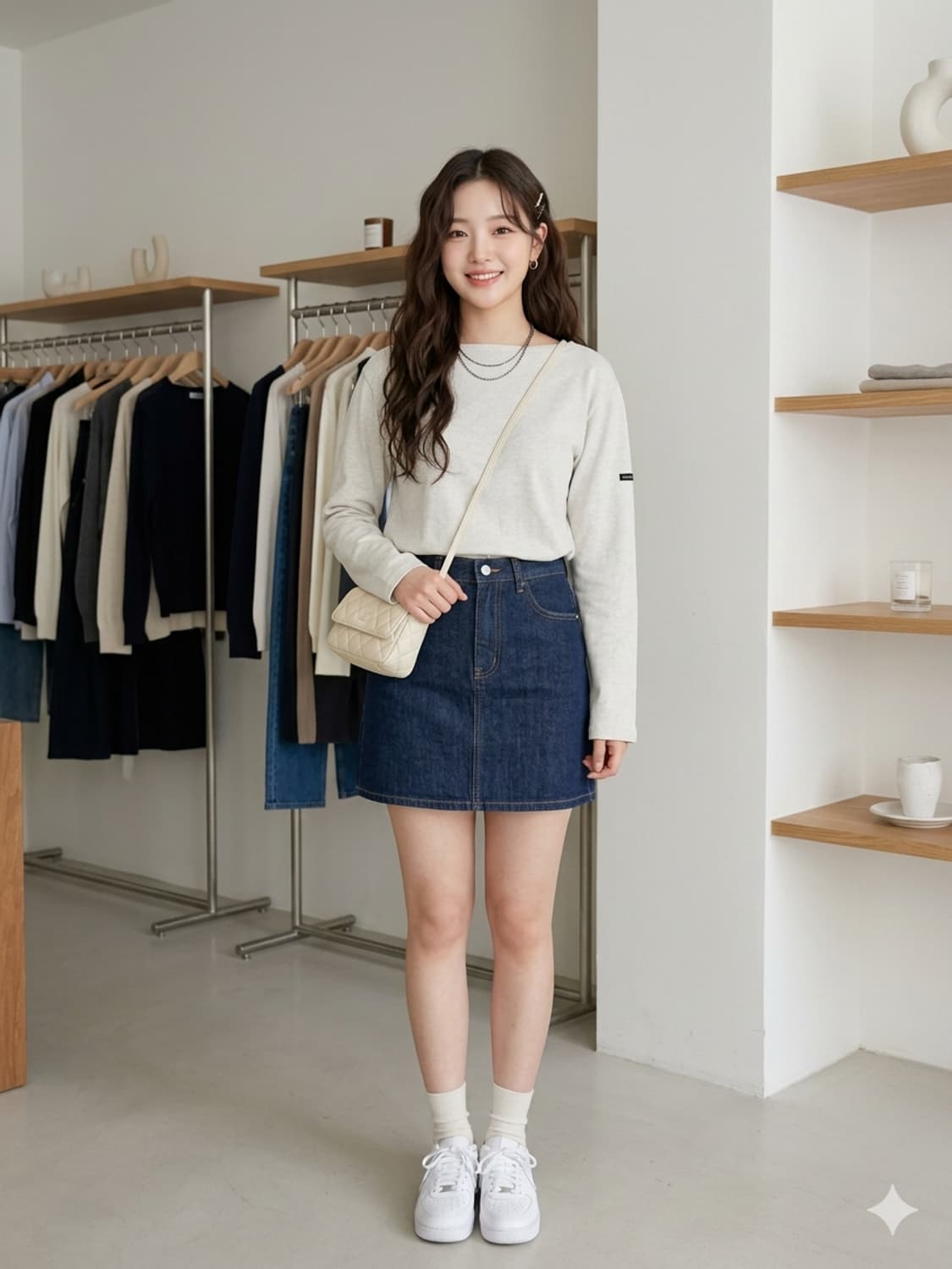 세인트제임스 보트넥 무지 긴팔 티셔츠 오트밀 상품이미지1