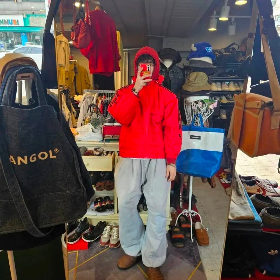 아디다스(Adidas) 올드스쿨 3선 후드 누빔 자켓 상품이미지4