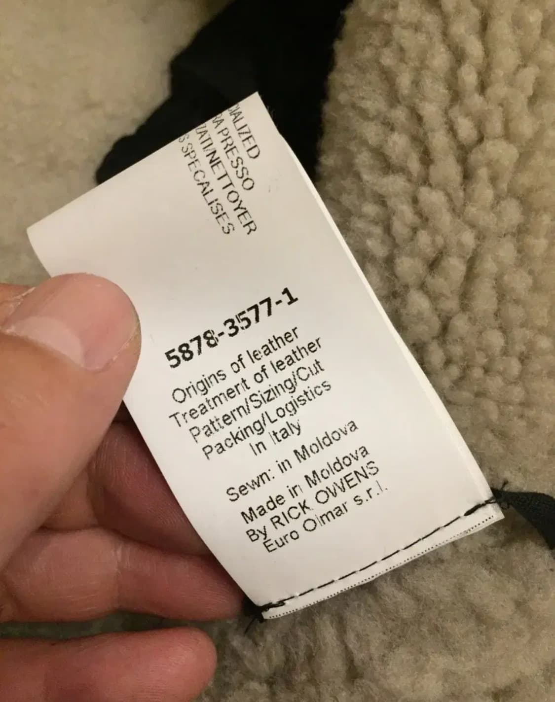 릭 오웬스 SPHINX F/W 15 코트(시어링)48사이즈-해외발송 상품이미지10