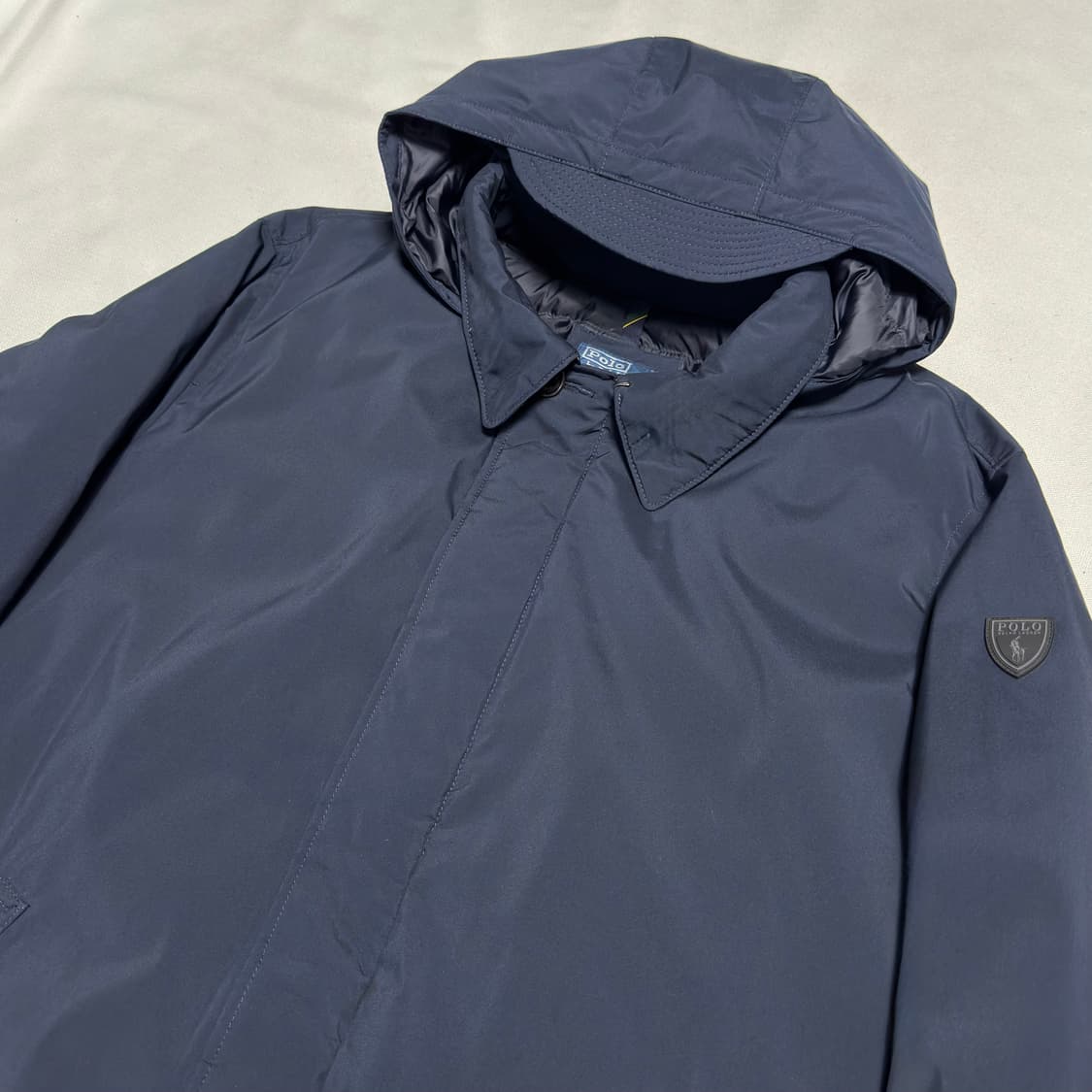 XL 폴로랄프로렌 탈부착 모자 화이트 덕 다운 롱 패딩 상품이미지1