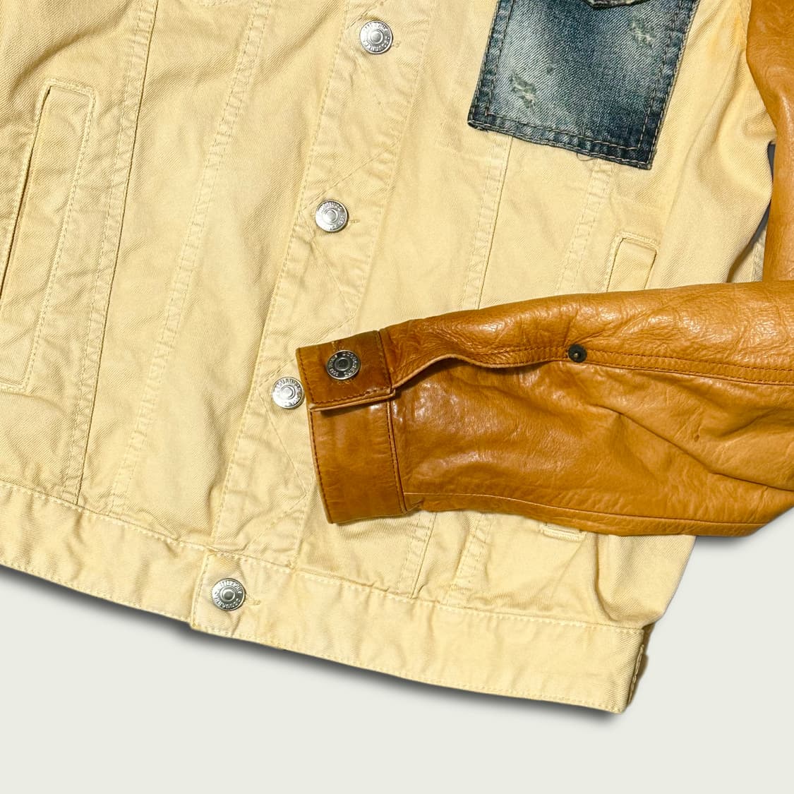 레더 슬리브 트러커자켓 상품이미지4