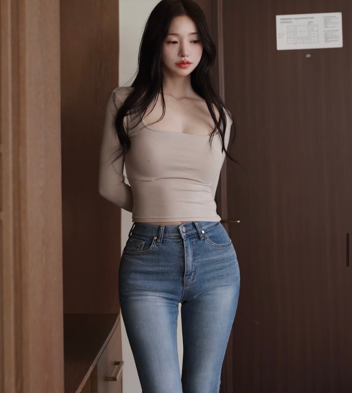 카인다미 골반볼륨업 하이웨스트 세미부츠컷(중청) 상품이미지1