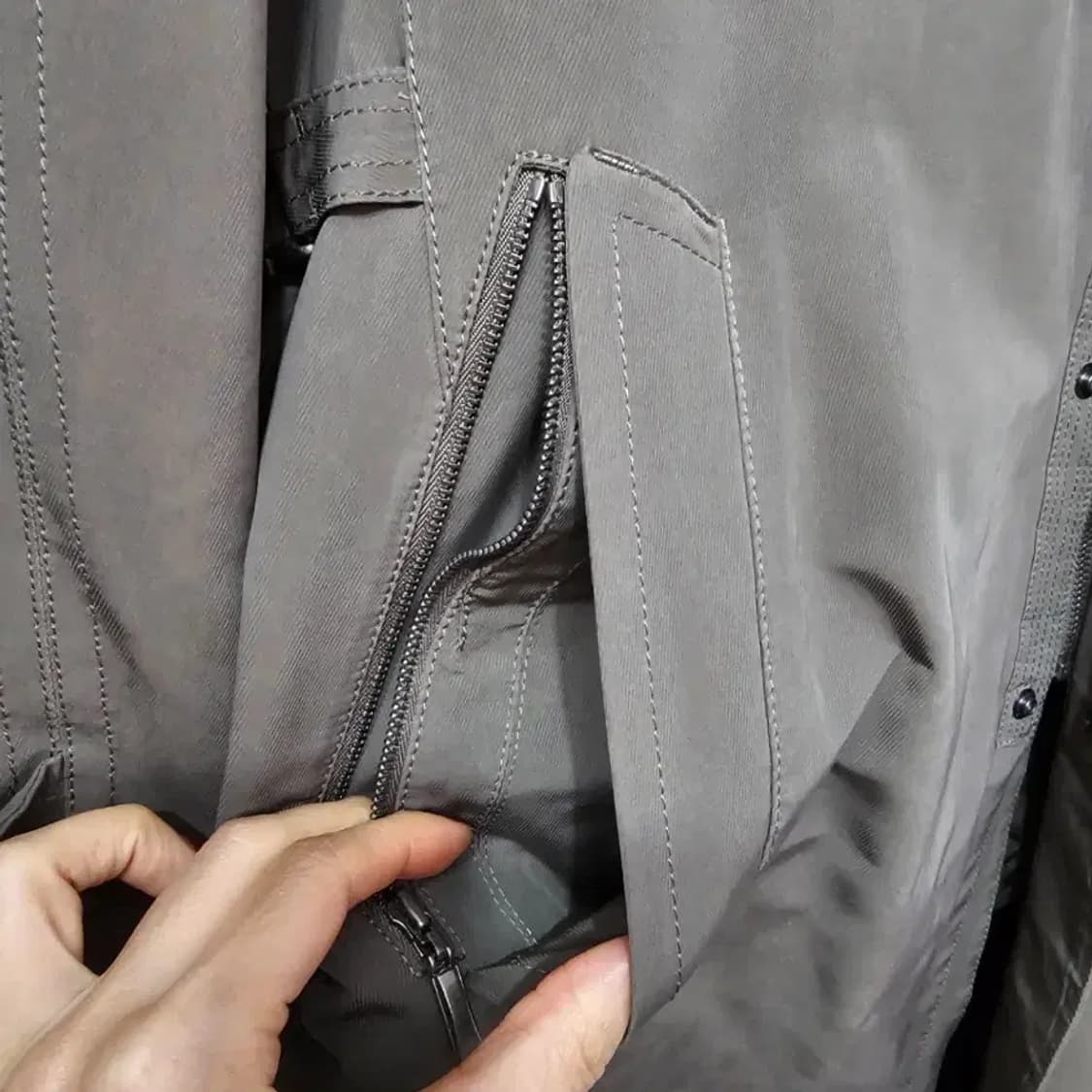 알레그리 남성 롱 코트 카키 100 상품이미지6