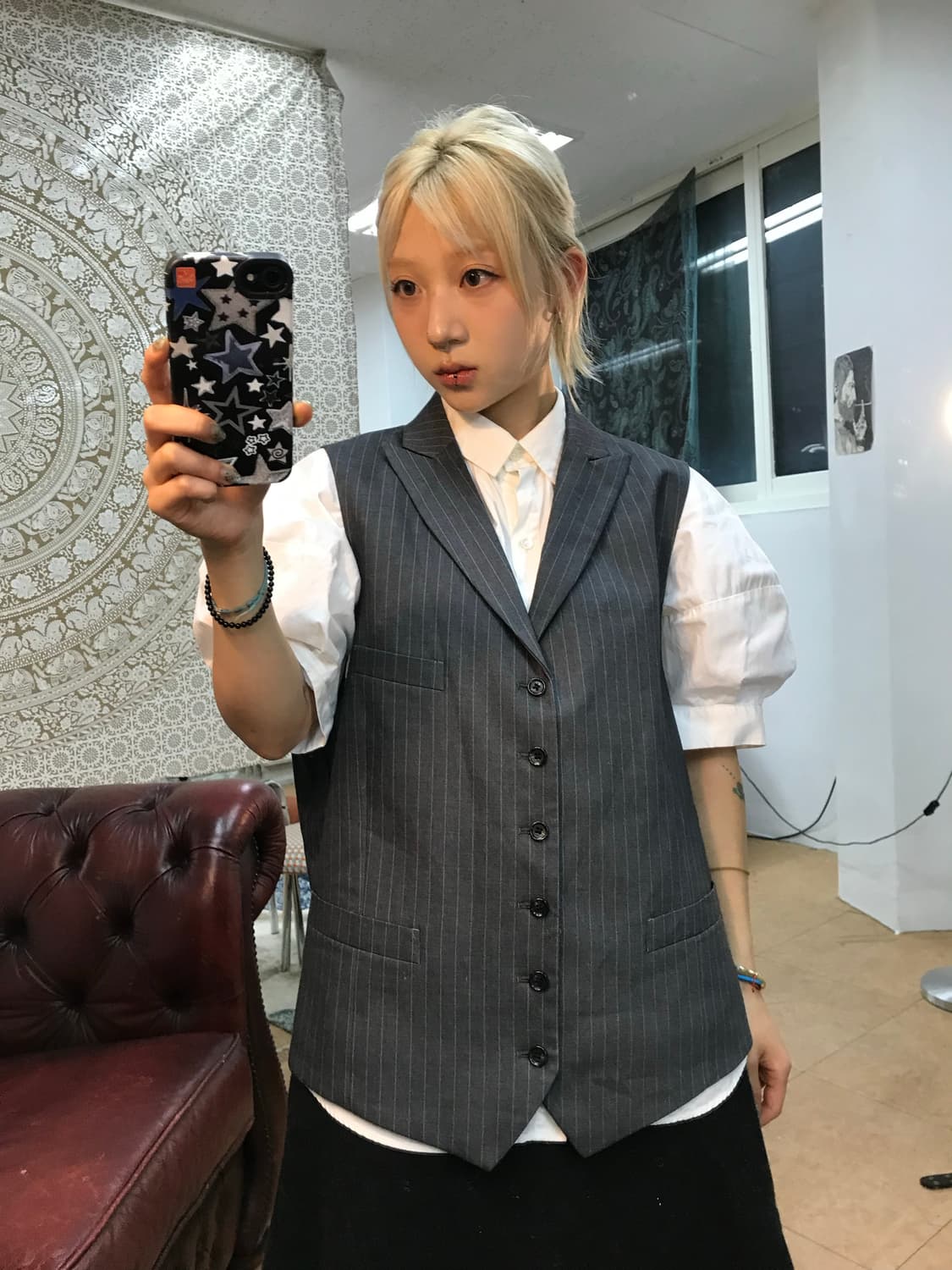 빈티지 스트라이프 베스트 자켓  상품이미지2