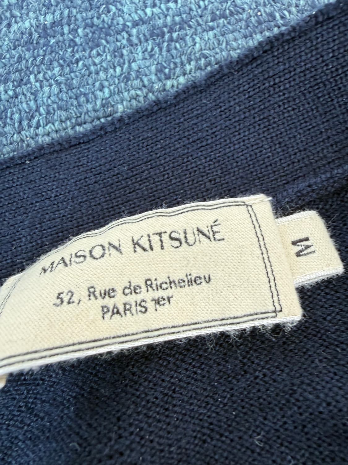 메종키츠네 트리컬러 폭스 가디건 네이비 M 상품이미지2