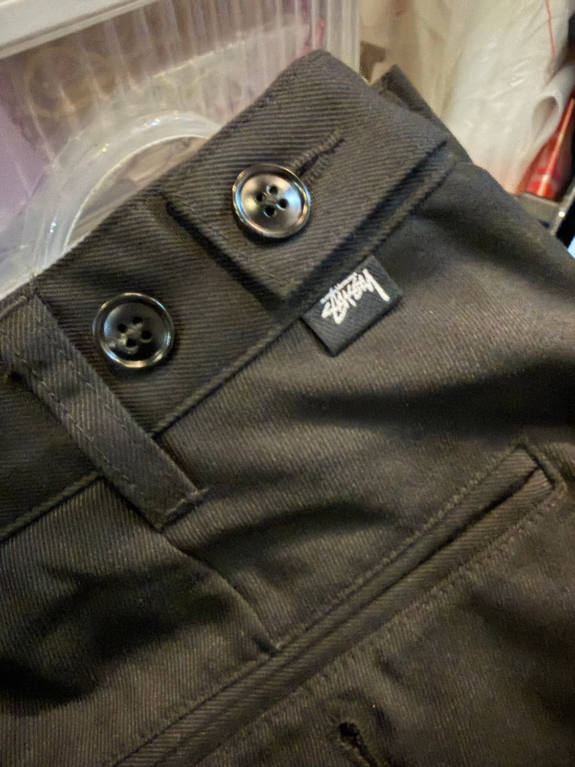 스투시 볼륨 플리츠 트라우저 팬츠 블랙 31 상품이미지6