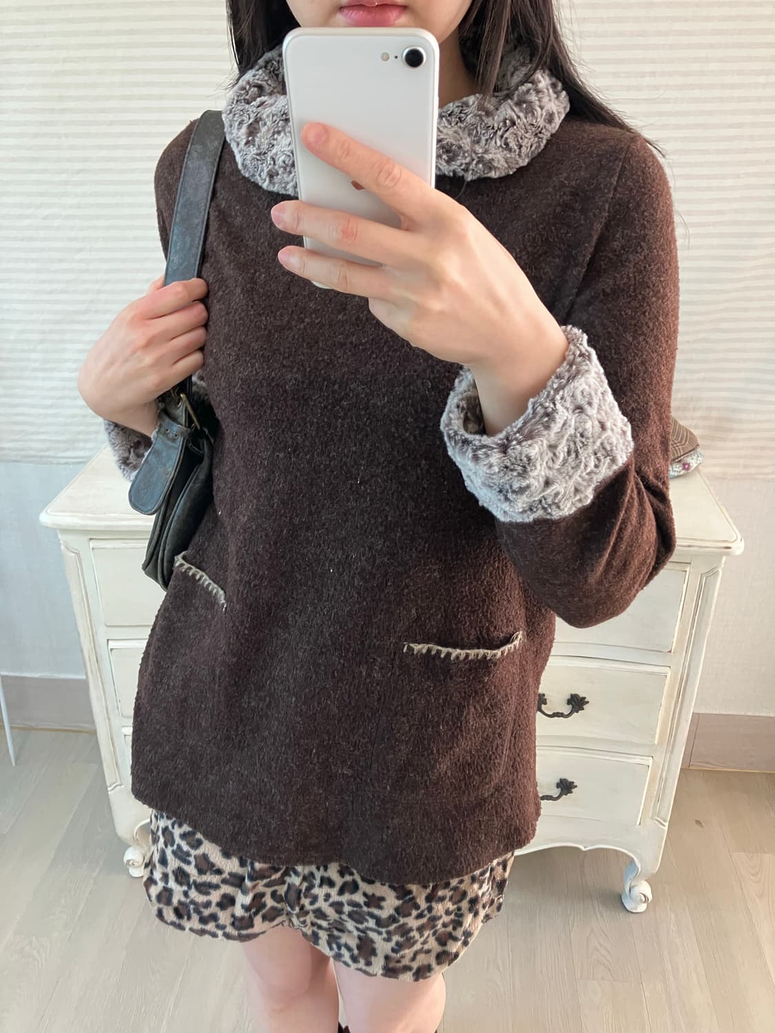 jpn vintage 브라운 보헤미안 니트 y2k 스트릿 갸루 펑키 상품이미지1