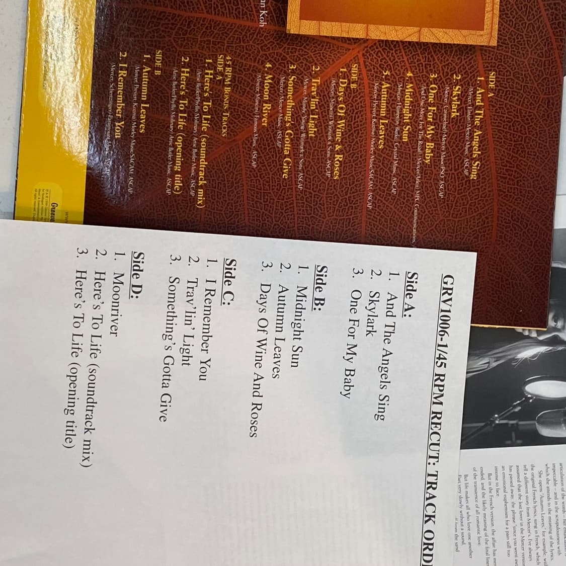 (LP) Jacintha - Autumn Leaves (2LP) 상품이미지4