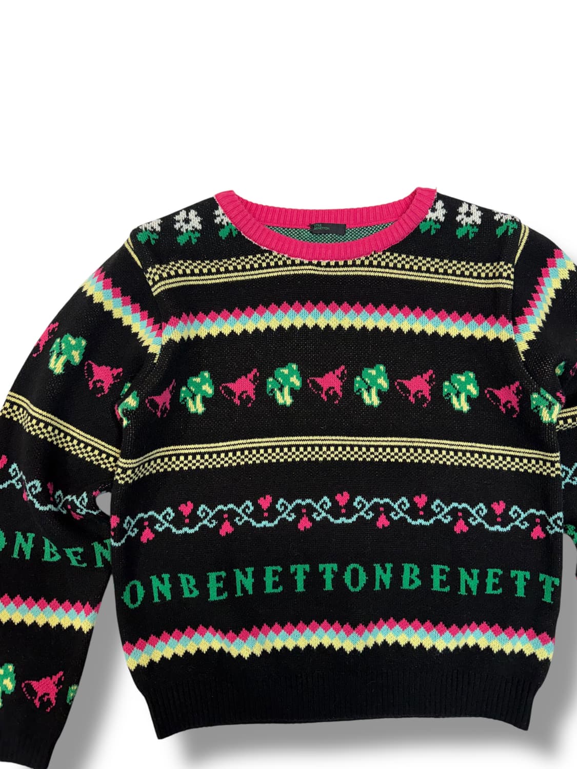 베네통 우먼스 빈티지 패턴 니트 (S)   상품이미지2