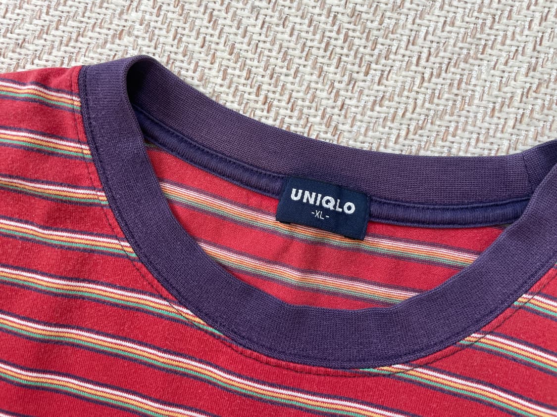 빈티지 올드 uniqlo 스트라이프 반팔티셔츠  상품이미지3