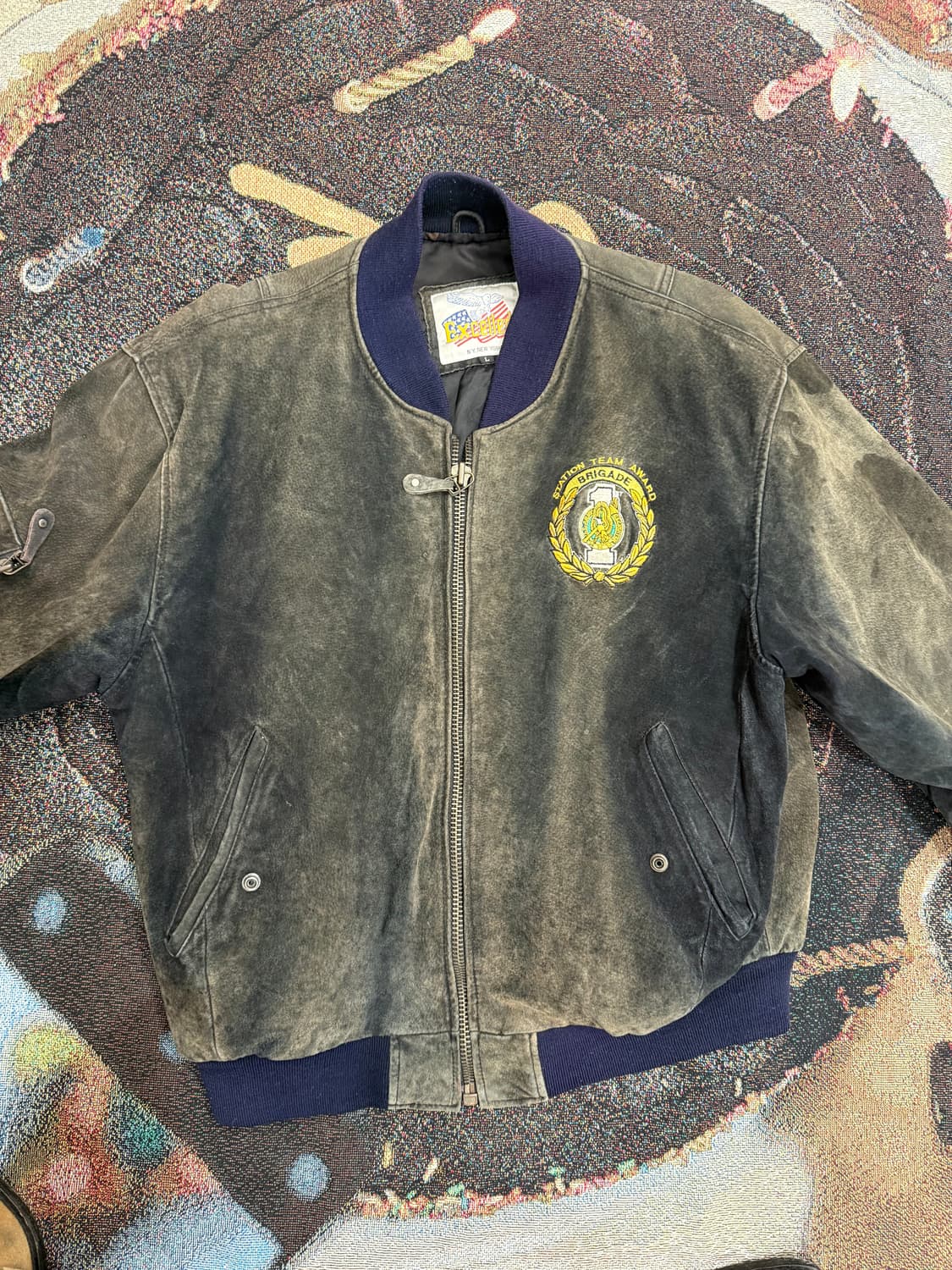 돈피 가죽 빈티지 봄버 자켓  상품이미지2