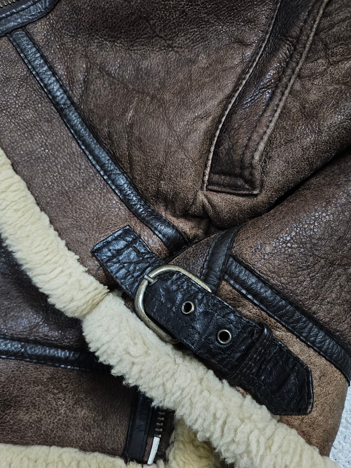 B-3 양가죽 양털 무스탕 브라운 상품이미지7