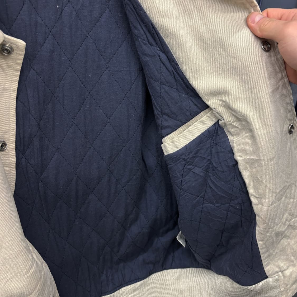 90s JPN 마일스톤 빈티지 프린팅 퀼팅안감 블루종 스윙자켓 N612 상품이미지6