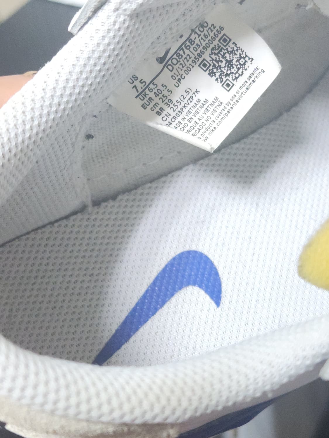 나이키 블레이저 로우 흰/블루 240mm 상품이미지5