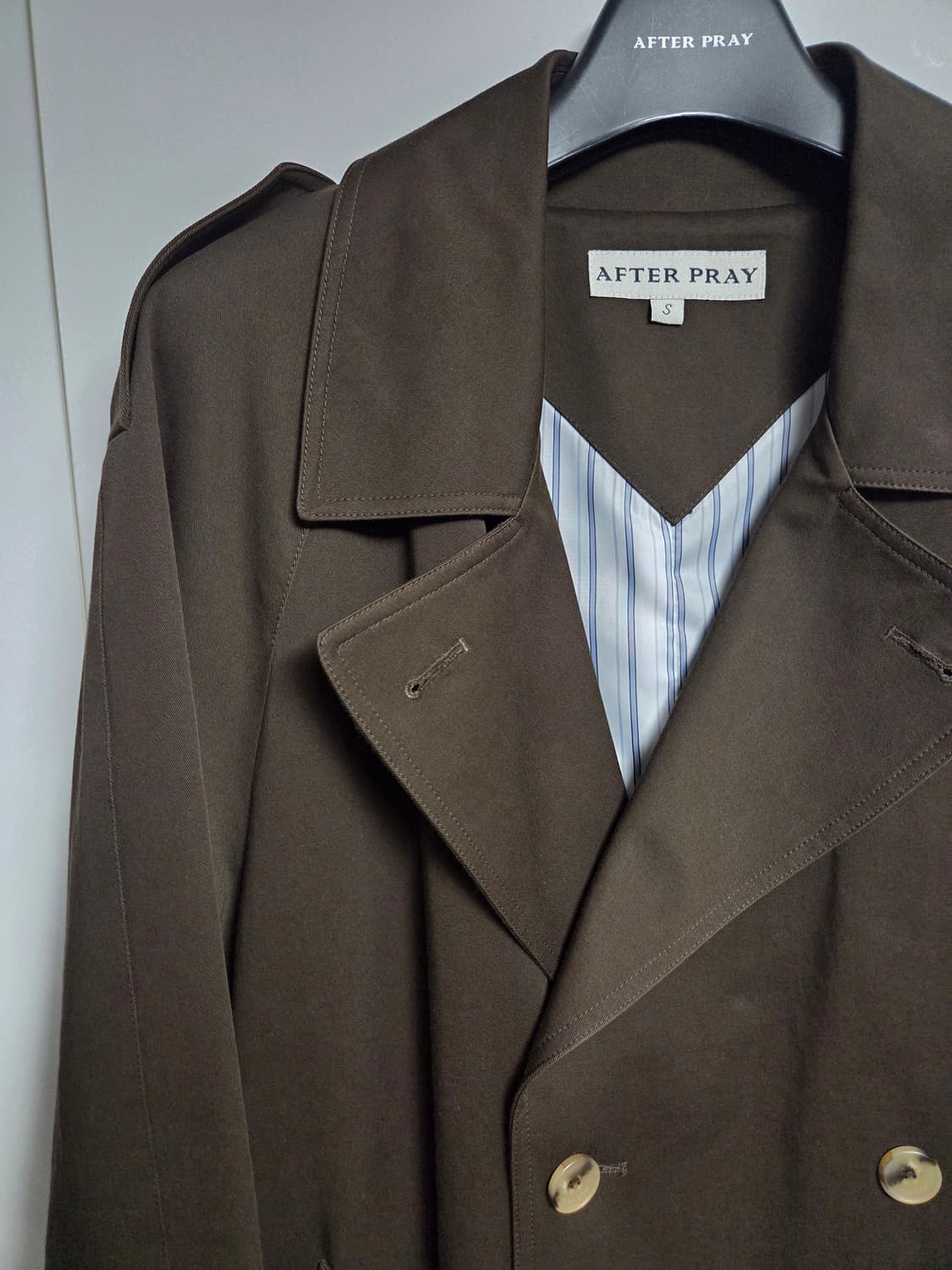 애프터프레이 25FW 브라운 트렌치 코트 S 상품이미지3